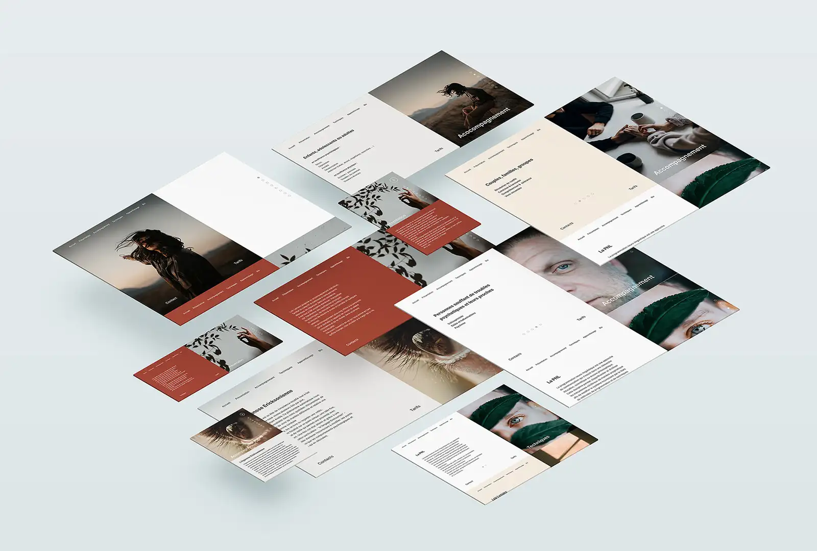 Aperçu de différents écrans du site responsive